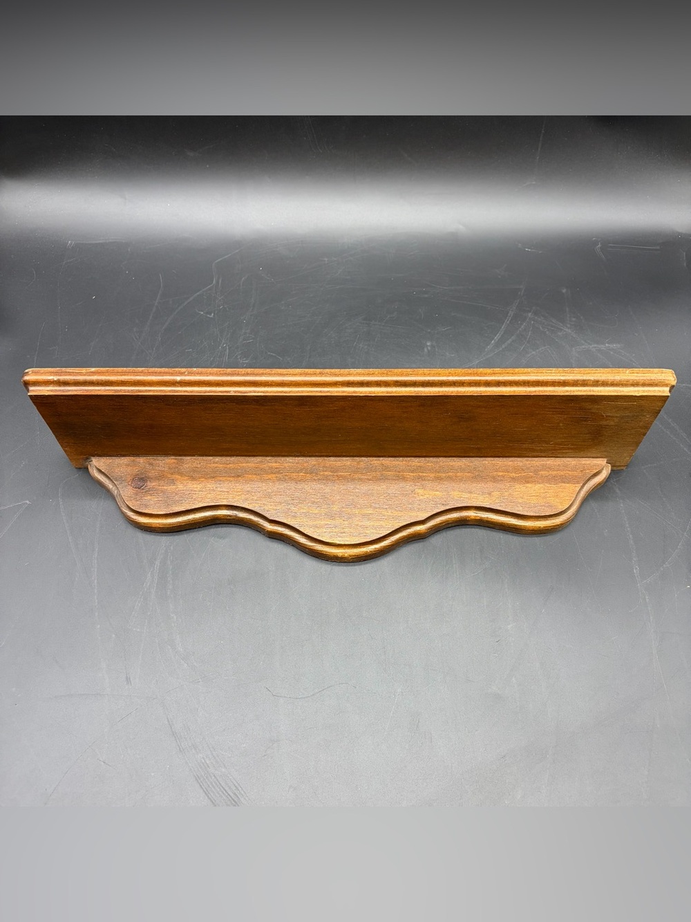 Vintage Homco Home Interiors Wooden Scroll Groove Small Wall Shelf 17.5” Long